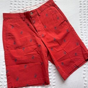 Red Patterned Men Khaki Shorts • Size 30